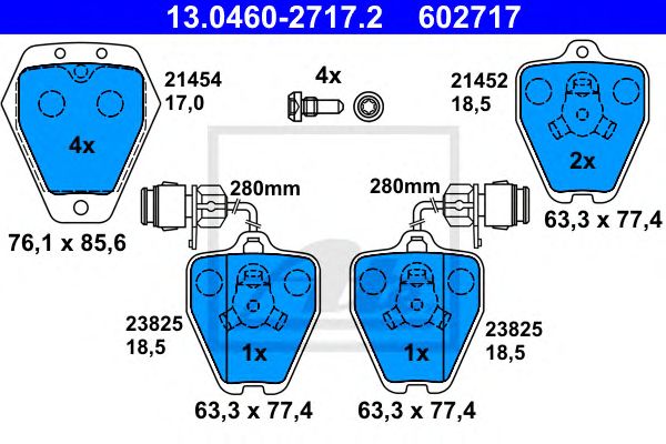 set placute frana,frana disc