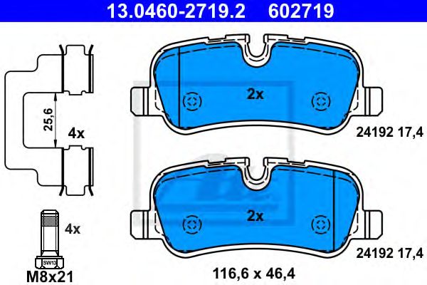 set placute frana,frana disc LAND ROVER DISCOVERY/RANGE ROVER 2,7-3,0D/4,2-4,4 4X4 02-13 116,6 X 46,4 X 17,4