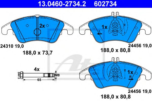 set placute frana,frana disc