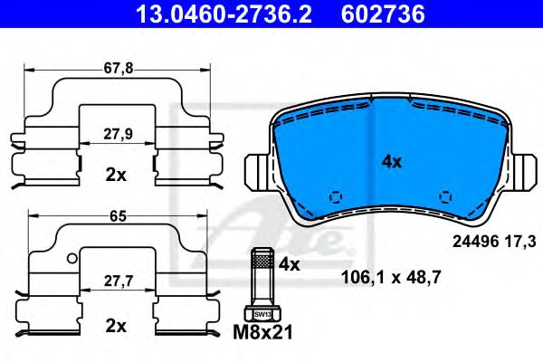 set placute frana,frana disc