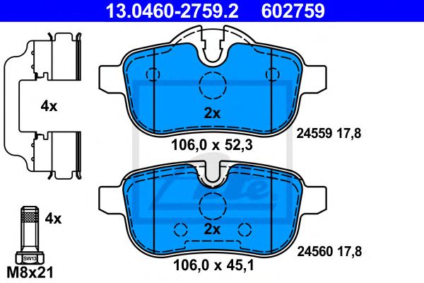 set placute frana,frana disc