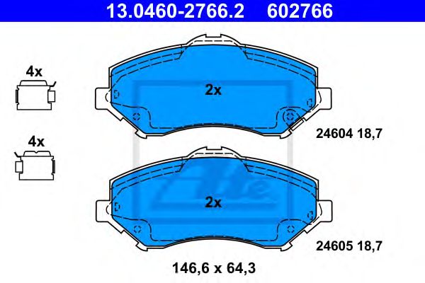 set placute frana,frana disc FIAT FREEMONT 2,0 JTD/2,4-3,6 11- 146,6 X 64,3 X 18,7