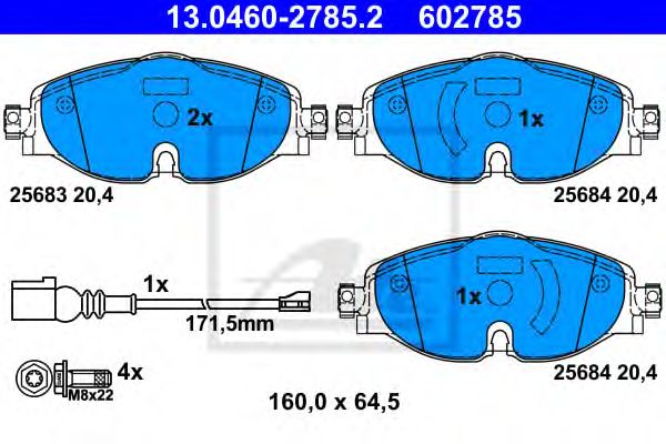 set placute frana,frana disc VW GOLF/PASSAT/TIGUAN/TOURAN 12- 160 X 64,5 X 20,4