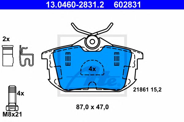 set placute frana,frana disc MITSUBISHI CARISMA/COLT/SPACE STAR 99-12 87 X 47 X 15,2