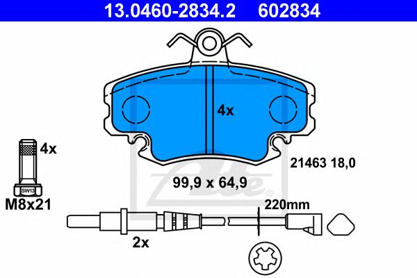 set placute frana,frana disc DACIA LOGAN/SANDERO 1,2-1,6 05- 99,9 X 64,9 X 18