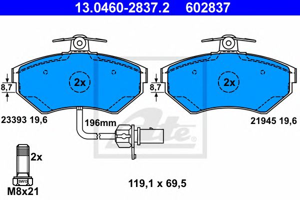 set placute frana,frana disc