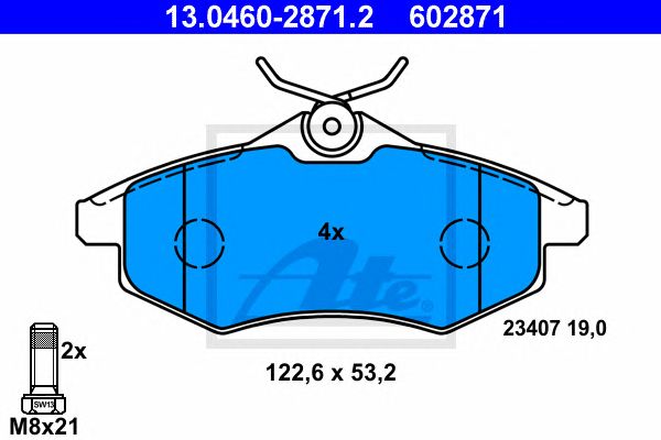 set placute frana,frana disc CITROEN C2/C3 1,1-1,4 02- 122,6 X 53,2 X 19 LUCAS/TRW