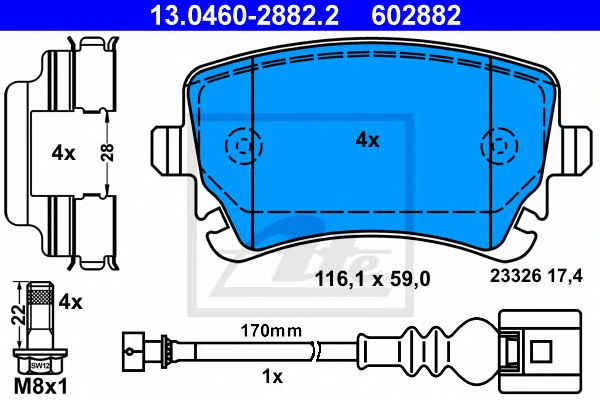 set placute frana,frana disc