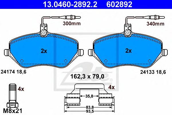 set placute frana,frana disc