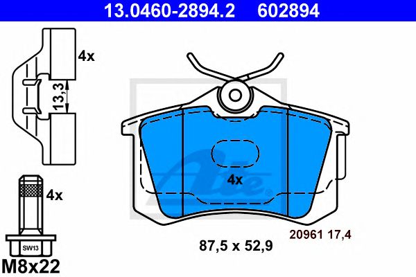 set placute frana,frana disc