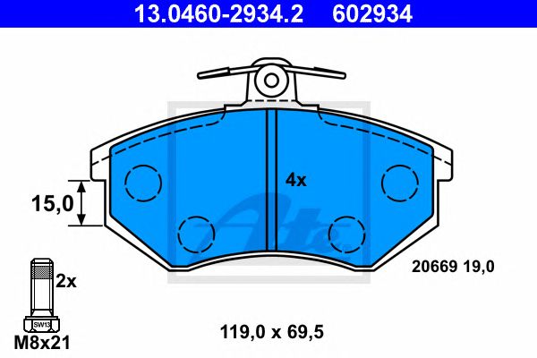 set placute frana,frana disc