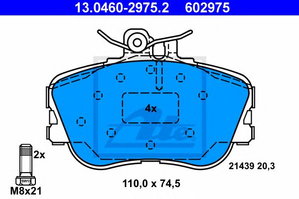 set placute frana,frana disc MERCEDES-BENZ W202 93-01 110 X 74,5 X 20,3