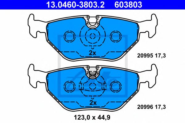 set placute frana,frana disc BMW 3/5/7/Z3 85-03 123 X 44,9 X 17,3