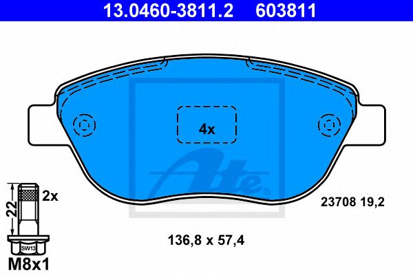 set placute frana,frana disc