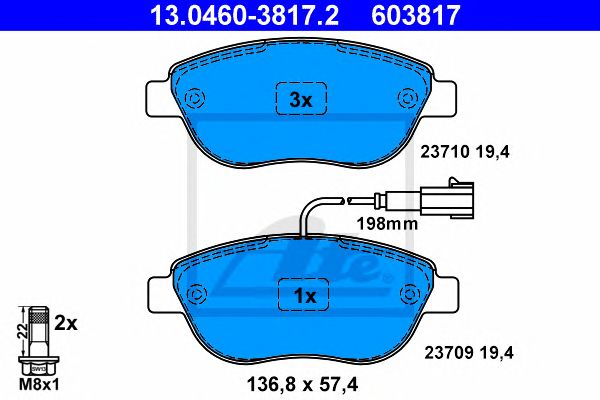 set placute frana,frana disc