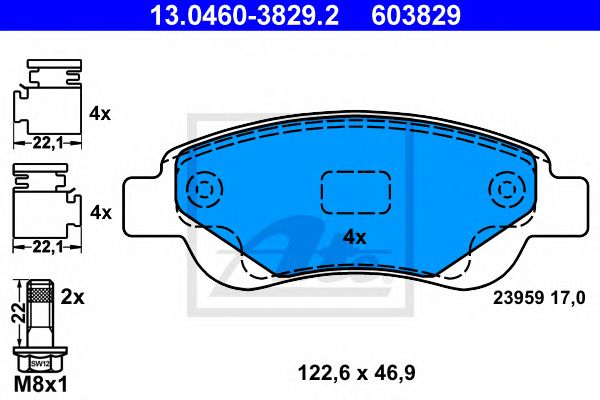 set placute frana,frana disc