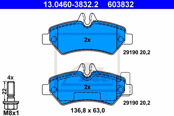 set placute frana,frana disc VW CRAFTER 2,0-2,5 TDI 06-16 136,8 X 63 X 20,2