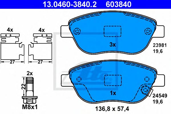 set placute frana,frana disc