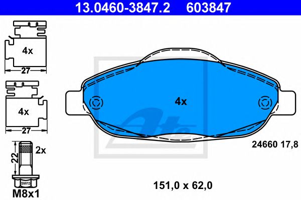 set placute frana,frana disc