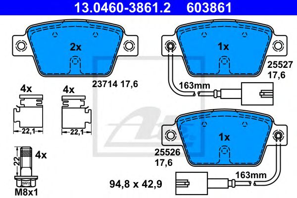 set placute frana,frana disc