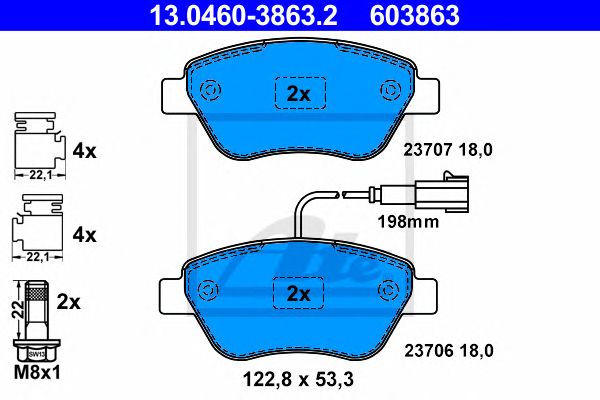 set placute frana,frana disc