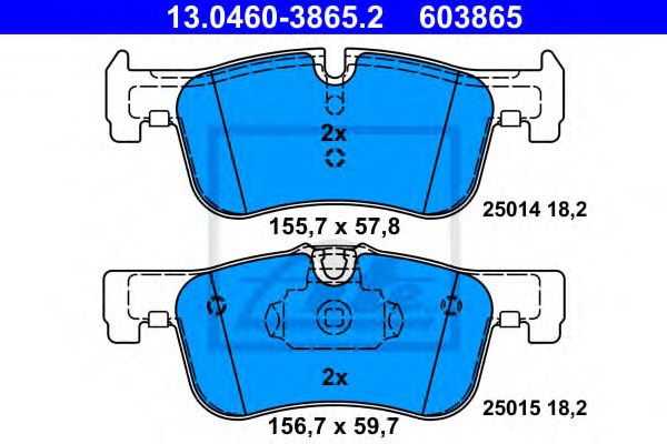 set placute frana,frana disc BMW 1/2 1,5-1,6/2,0D 10- 155,7 X 57,8 X 18,2 156,7 X 59,7 X 18,2