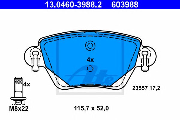 set placute frana,frana disc JAGUAR X-TYPE 2,1-3,0 01-09 115,7 X 52 X 17,2