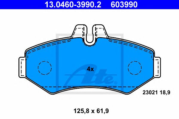 set placute frana,frana disc VW LT 28-46 2,5-2,8 TDI 96-06 125,8 X 61,9 X 18,9