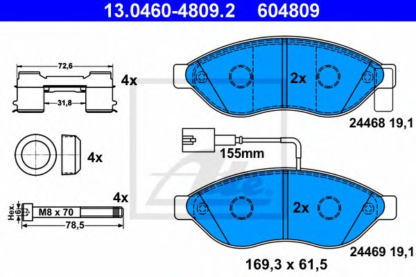 set placute frana,frana disc