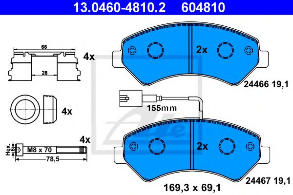 set placute frana,frana disc FIAT DUCATO 06- 1600KG 1