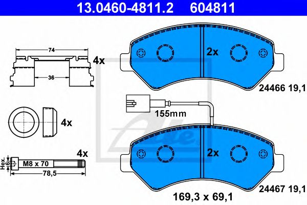 set placute frana,frana disc