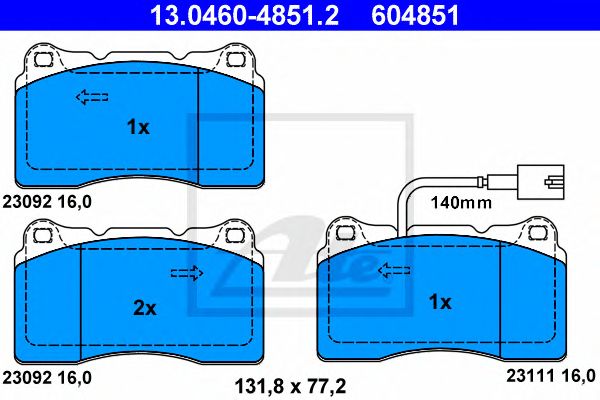 set placute frana,frana disc