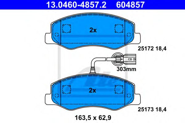 set placute frana,frana disc OPEL MOVANO 2,3 CDTI 10- 163,5 X 62,9 X 18,4 disc