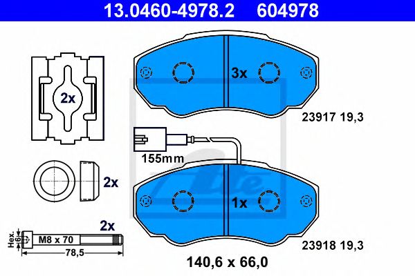 set placute frana,frana disc