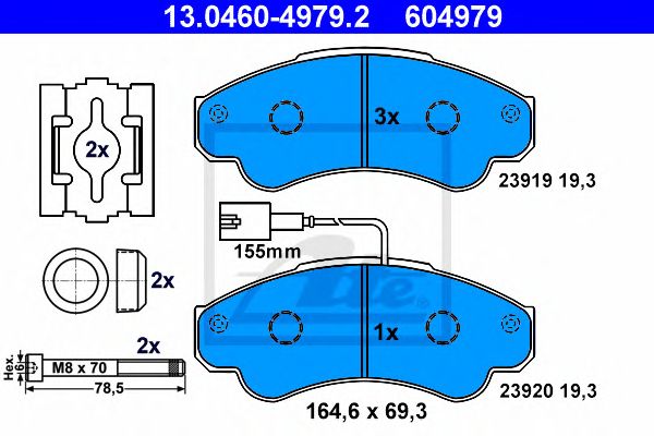 set placute frana,frana disc