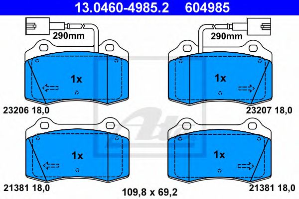 set placute frana,frana disc