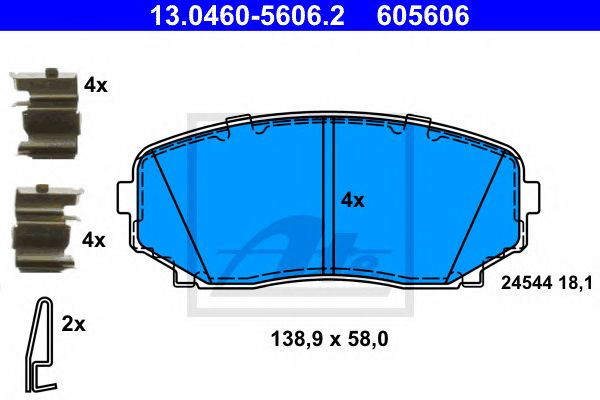 set placute frana,frana disc MAZDA CX-7/CX-9 07- 138,9 X 58 X 18,1