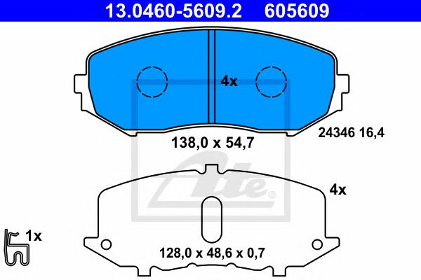 set placute frana,frana disc SUZUKI GRAND VITARA 1,6/2,0 05- 138 X 54,7 X 17,1