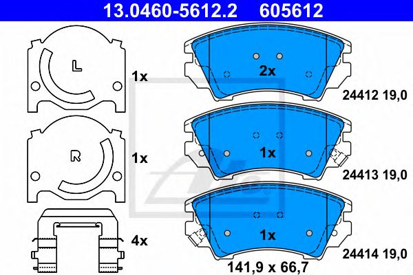 set placute frana,frana disc OPEL ASTRA/CASCADA/INSIGNIA/ZAFIRA 1,4-2,0 08- 141,9 X 66,7 X 19