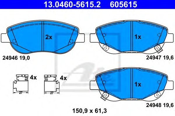 set placute frana,frana disc