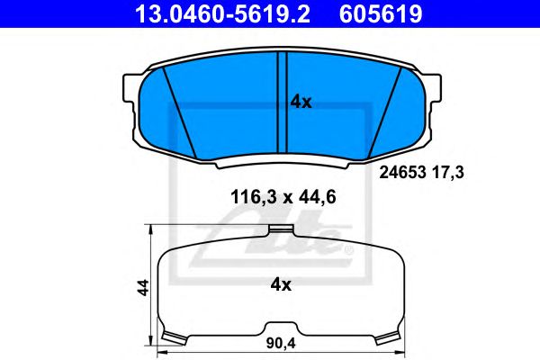 set placute frana,frana disc