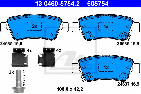 set placute frana,frana disc HONDA CR-V II/III/IV 01- 108,8 X 42,2 X 16,9