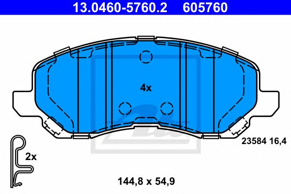 set placute frana,frana disc MITSUBISHI ASX/LANCER/OUTLANDER 03- 144,8 X 54,9 X 16,4