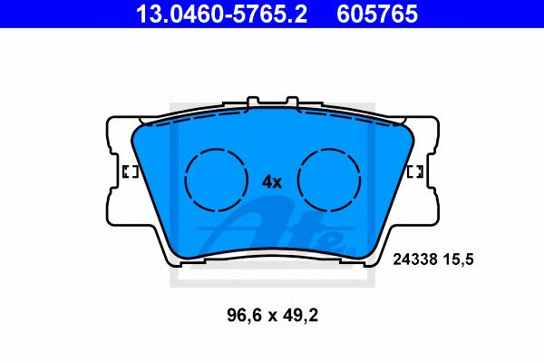 set placute frana,frana disc TOYOTA CAMRY/RAV 4 III 2,0-3,5 05- 96,6 X 49,2 X 15,5