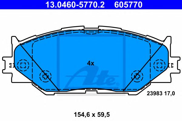 set placute frana,frana disc LEXUS IS 2,2-2,5 05- 154,6 X 59,5 X 17