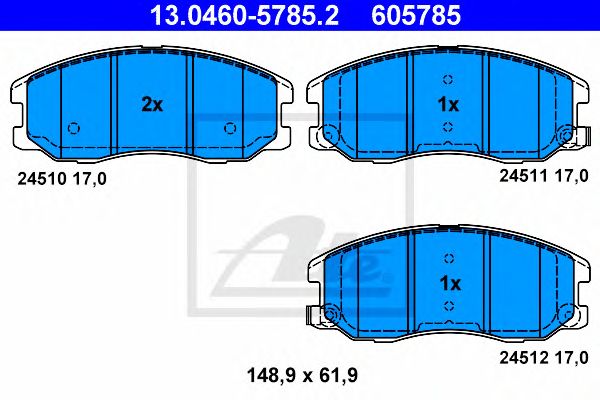 set placute frana,frana disc OPEL ANTARA 06- 148,9 X 61,9 X 17