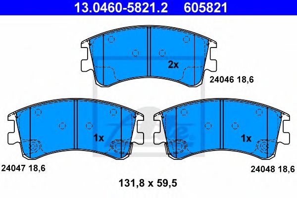 set placute frana,frana disc MAZDA 6 2,0-2,3 02-07 131,8 X 59,5 X 18,6