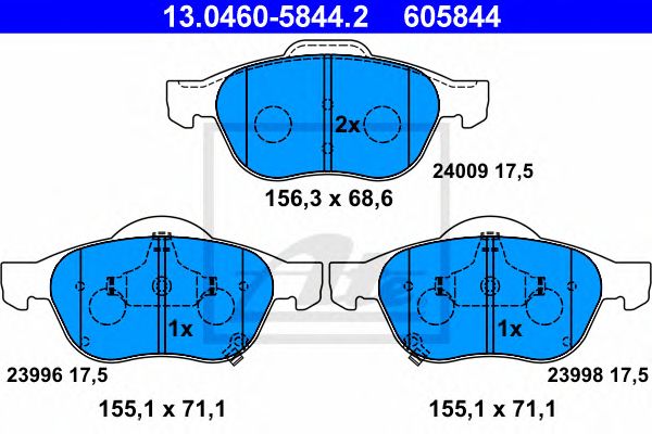 set placute frana,frana disc