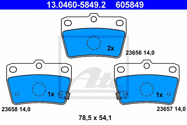 set placute frana,frana disc TOYOTA RAV 4 1,8-2,0 00-05 + ABS 78,5 X 54,1 X 14