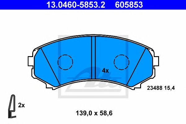 set placute frana,frana disc MITSUBISHI GRANDIS/PAJERO 2,0-3,2 DI-D 00- 139 X 58,6 X 15,4